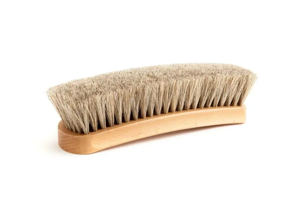 Natural Horsehair Bristle Wooden  Shoe Brush